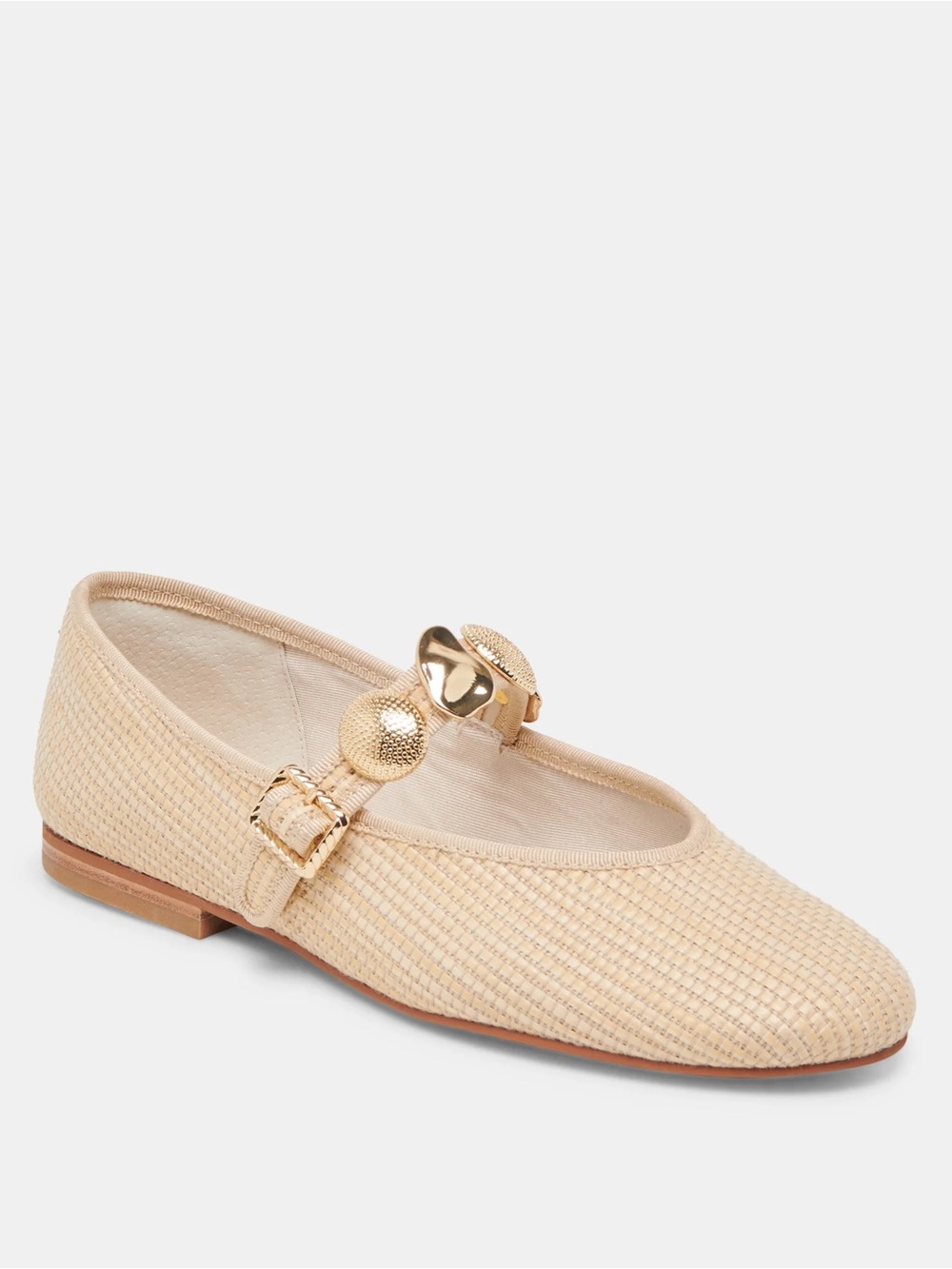 Dolce Vita Relan Ballet Flats Lt Natural Raffia